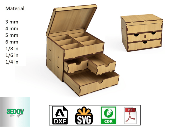 Download Laser Cut Organizer - Jewelry Box Casket - Organizer Collection