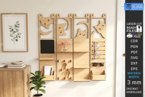 Download Home Organizer Key Holder Rack Laser Cut - Organizer Collection