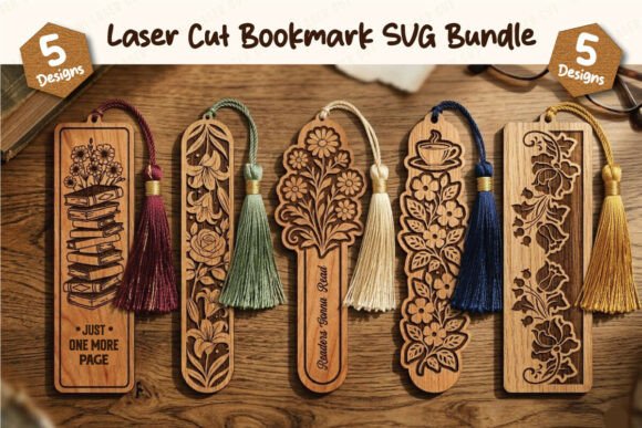Download Premium Wooden Laser Cut Bookmark Bundle - Premium Collection