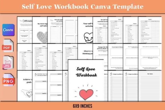 Download Self Love Workbook Canva Templates - Workbook canva templates Collection