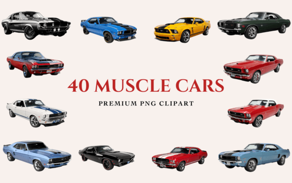 Download 40 Muscle Cars Premium PNG Clipart - Premium Resources