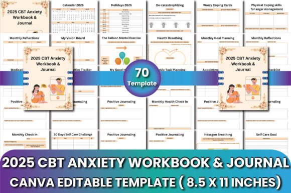 Download 2025 CBT Anxiety Workbook &amp; Journal - Premium Resources
